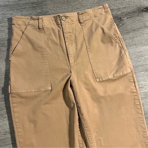 Aritzia Sunday Best Genevieve Wide Leg Cropped Pants Brown Size 10 Utility - Picture 5 of 15